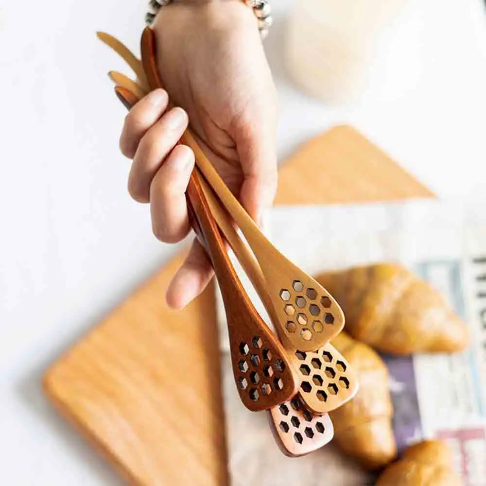 Sostraw & SmartThings - Wholesale Honey Dipper - Wooden Honey Spoon with Holes6