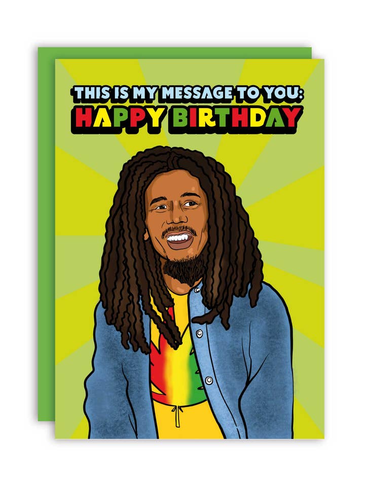 Bob Legend Happy Birthday Greeting Card for wholesale by Studio Soph (We Pay Your Import Fees - We Ship DDP)