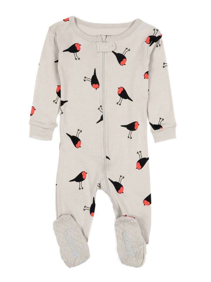 Kids Footed Cotton Pajama Bird for wholesale by Leveret Pajamas