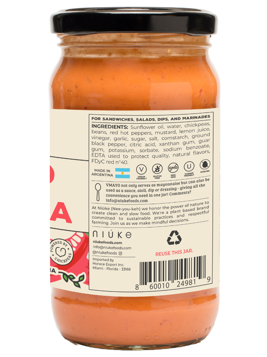 NIUKE Foods – Engroshandel Mayonaise – SRIRACHA Vegansk Mayo1