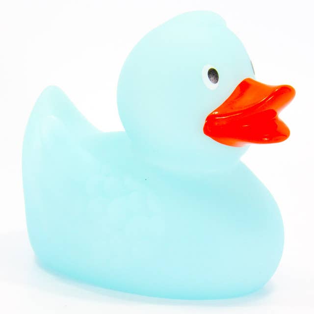Ducks in the Window - Wholesale Bath Toy - Baby - Blue Glow In The Dark Rubber Duck