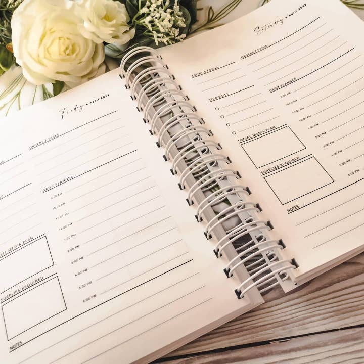 SR Creative Studio - Wholesale Planner - 2025 A5 Business Planner with Custom Logo, Recycled Paper