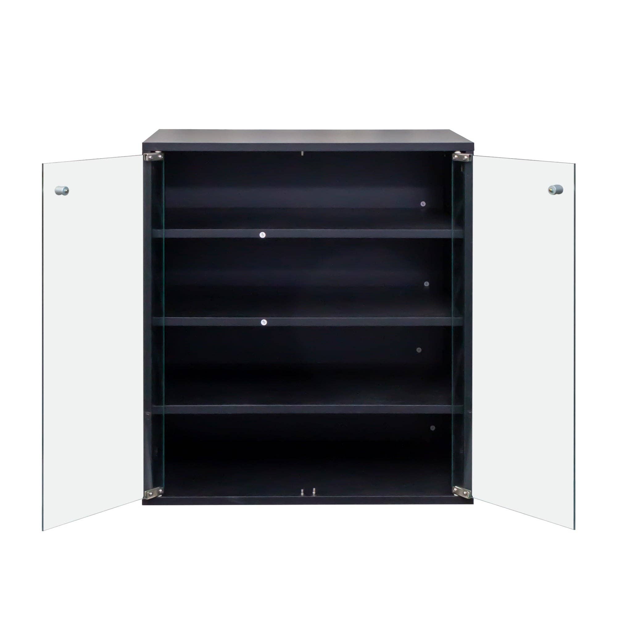 HOMYCASA DESIGN INC - Wholesale Shoe Rack - Black Salon 4-Tier Storage Display Cabinet & RGB LED Light6