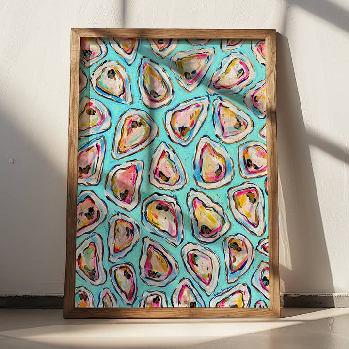 Audra Style - Wholesale Art Print - Oyster Art, Coastal Decor, Trendy Colorful Art Print, Nautical Beach House1