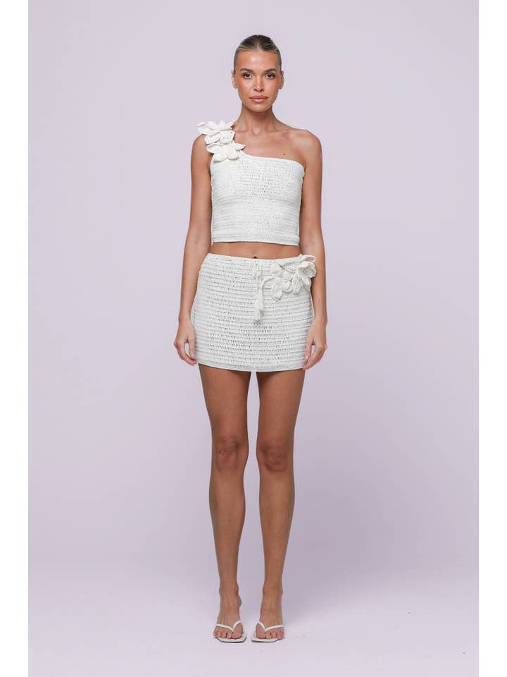 Isabelle Quinn - Wholesale Skirt – Women’s - Lily Crochet Mini Skirt Ivory2
