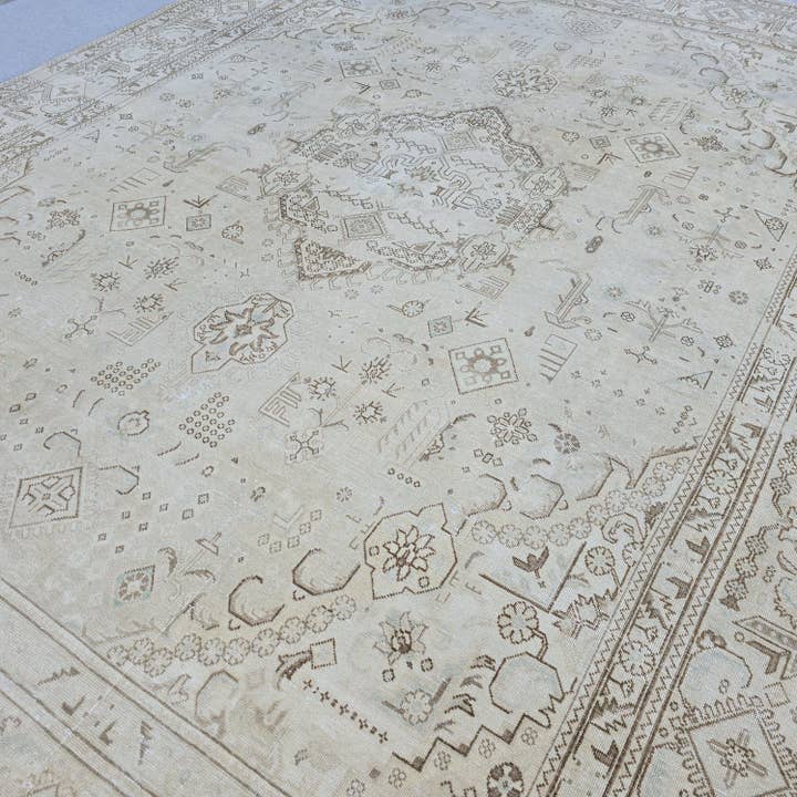 10x12 Neutral Oushak Rug/ Handmade Wool Turkish Rug/ Authentic Oriental Area Rug/ Boho decor Rug/ Anatolian Rug 10x12/ Large rug for Bedroom for wholesale by MesopotamiaRugs