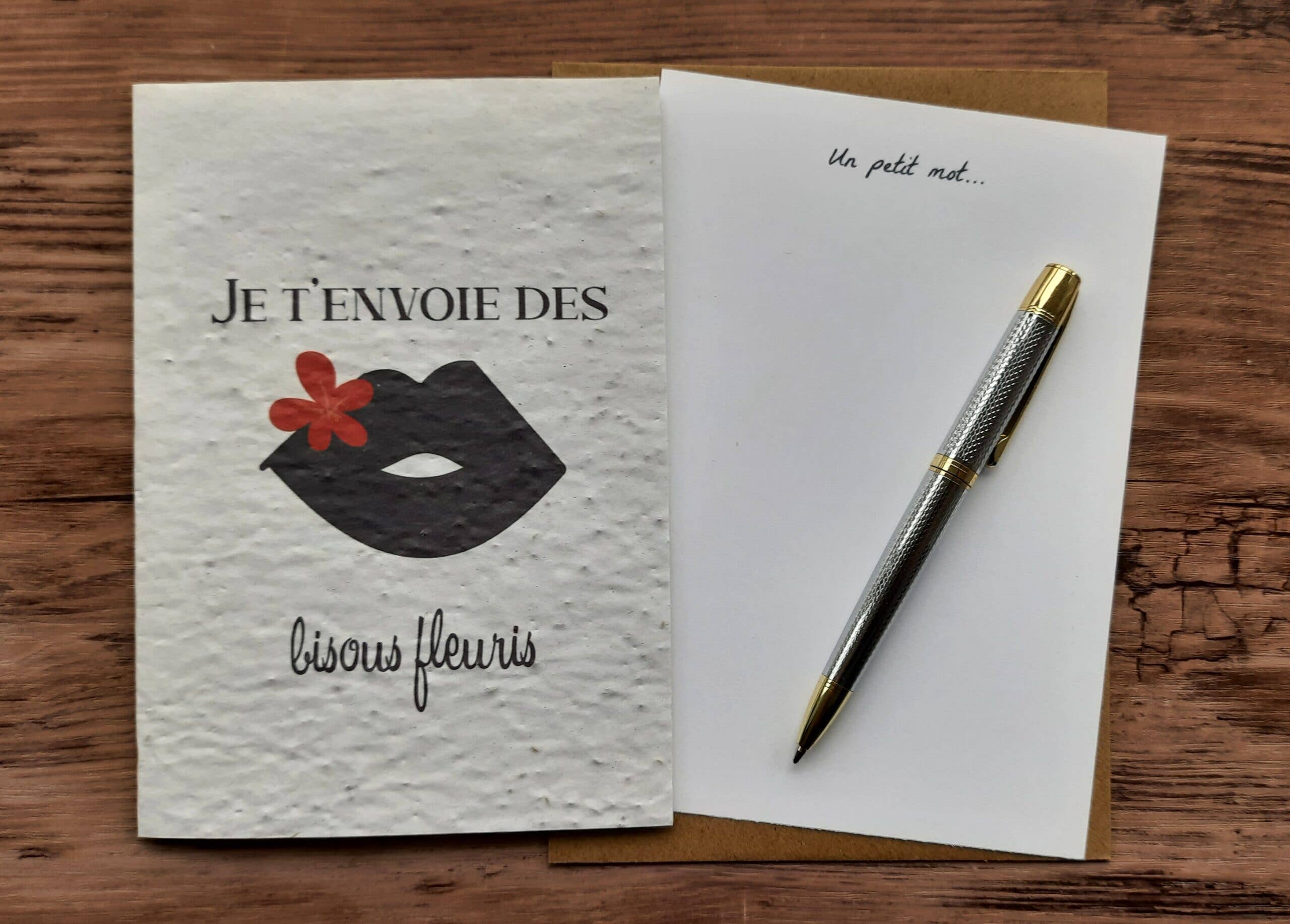 Des Mots Qui Fleurissent - Wholesale Love Card - Card to plant - I'm sending you flowery kisses1