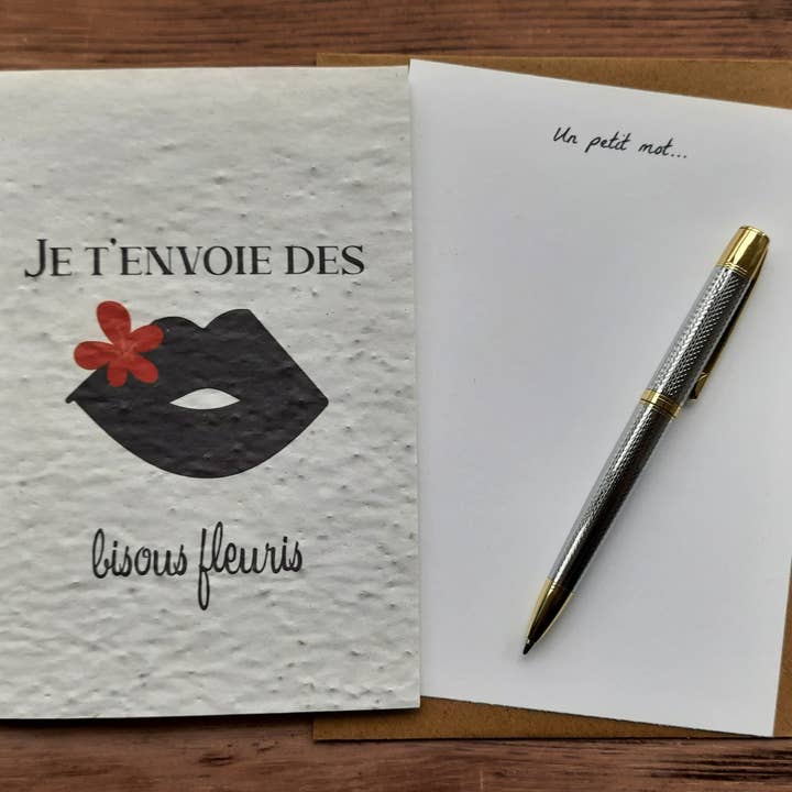 Des Mots Qui Fleurissent - Wholesale Love Card - Card to plant - I'm sending you flowery kisses1