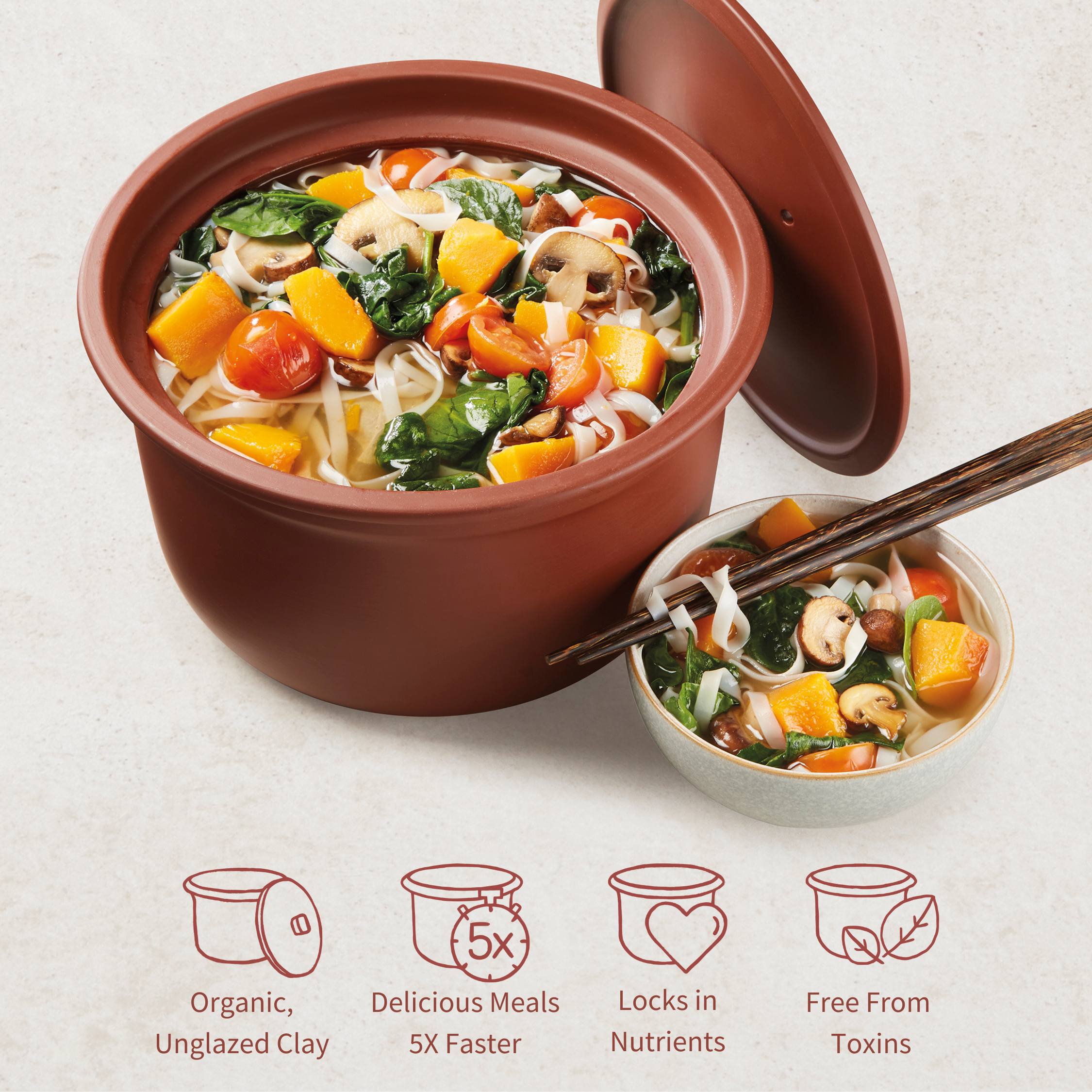 VitaClay - Wholesale Kitchen Appliance - VITACLAY 7-IN-1 SMART ORGANIC MULTI-COOKER VM7900 - A RICE COOKER, A SLOW COOKER, A DIGITAL STEAMER, PLUS A BONUS YOGURT MAKER9