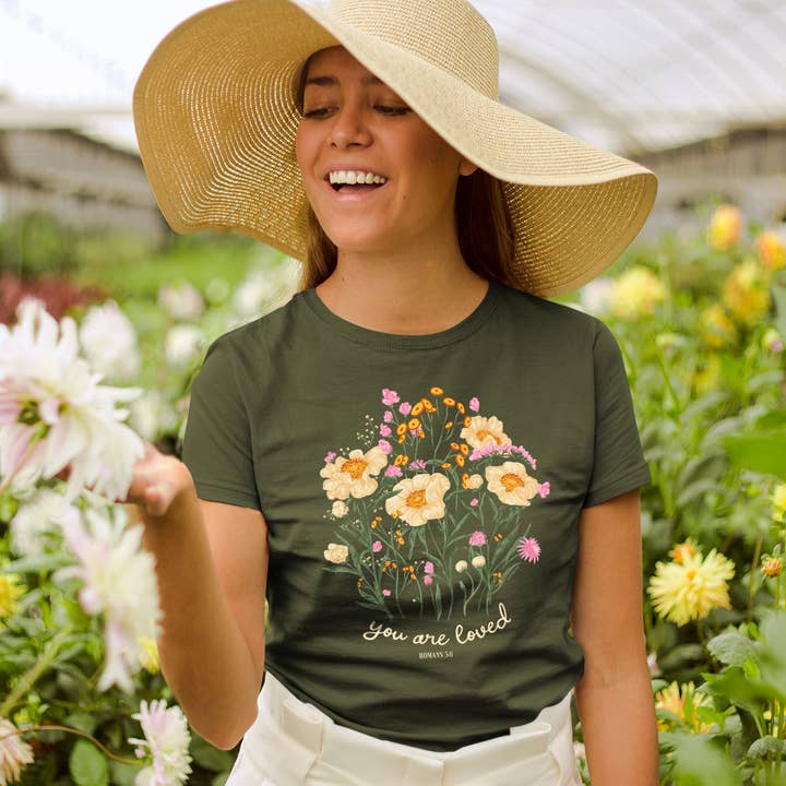 Kerusso Womens T-Shirt You Are Loved Bouquet for wholesale by Kerusso