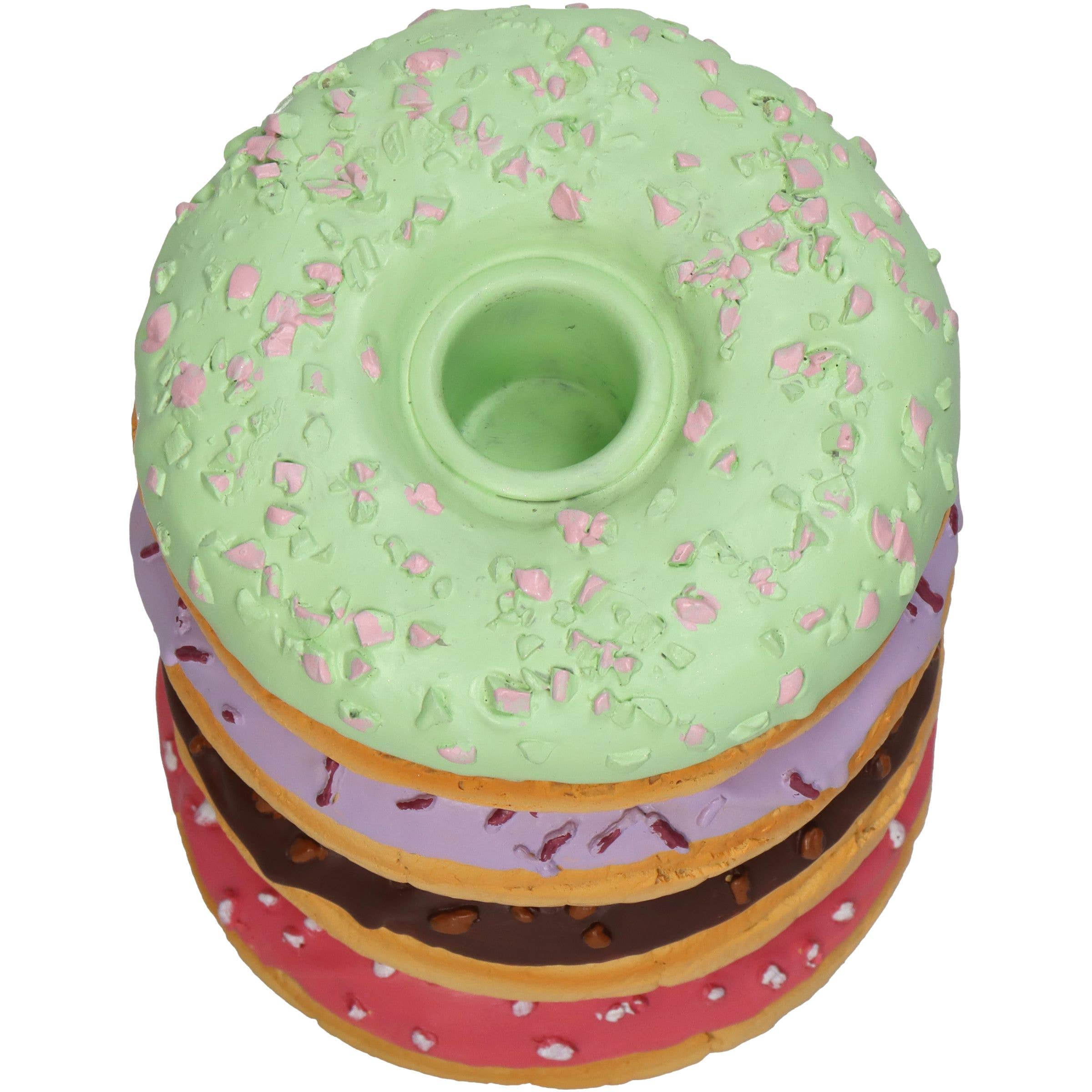 DRYdecorations - Wholesale Novelty Candle - CANDLE STICK DONUT POLYRESIN MULTI 9X9X12CM2
