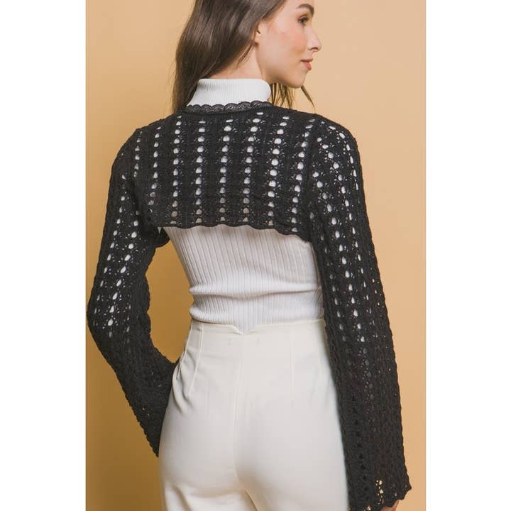 Paperdoll – Großhandel Strickoberteil – Damen – Gehäkelter Schultergurt mit Bolero-Details6