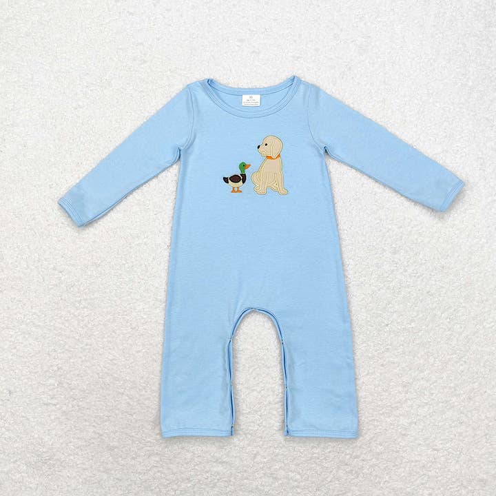 Aier Wholesale - Wholesale Jumpsuit – Baby - Sibling Baby Infant Boys Embroidery Hunting Long Sleeve Rompers5