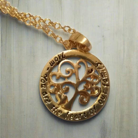 Pink tiful of LOVE - Wholesale Pendant/Charm Necklace - MOM-you are the heart of our family Pendant Necklace