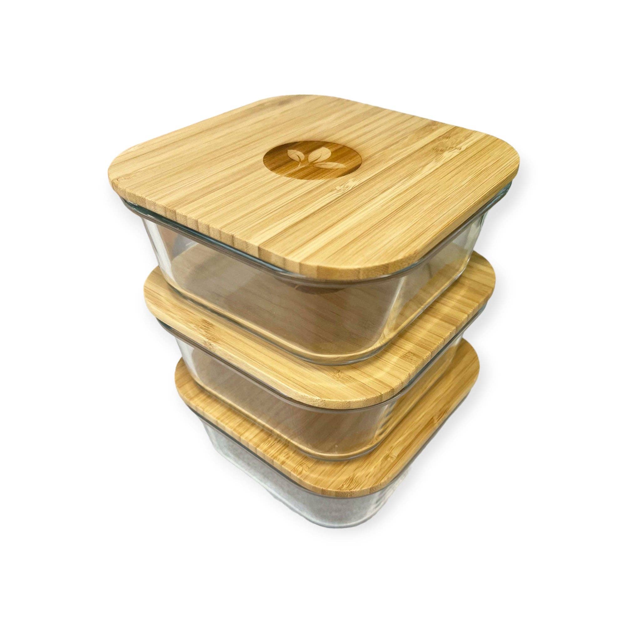 Cherish Planet – wholesale Food storage container – Square Glass Food Container with Bamboo Lid