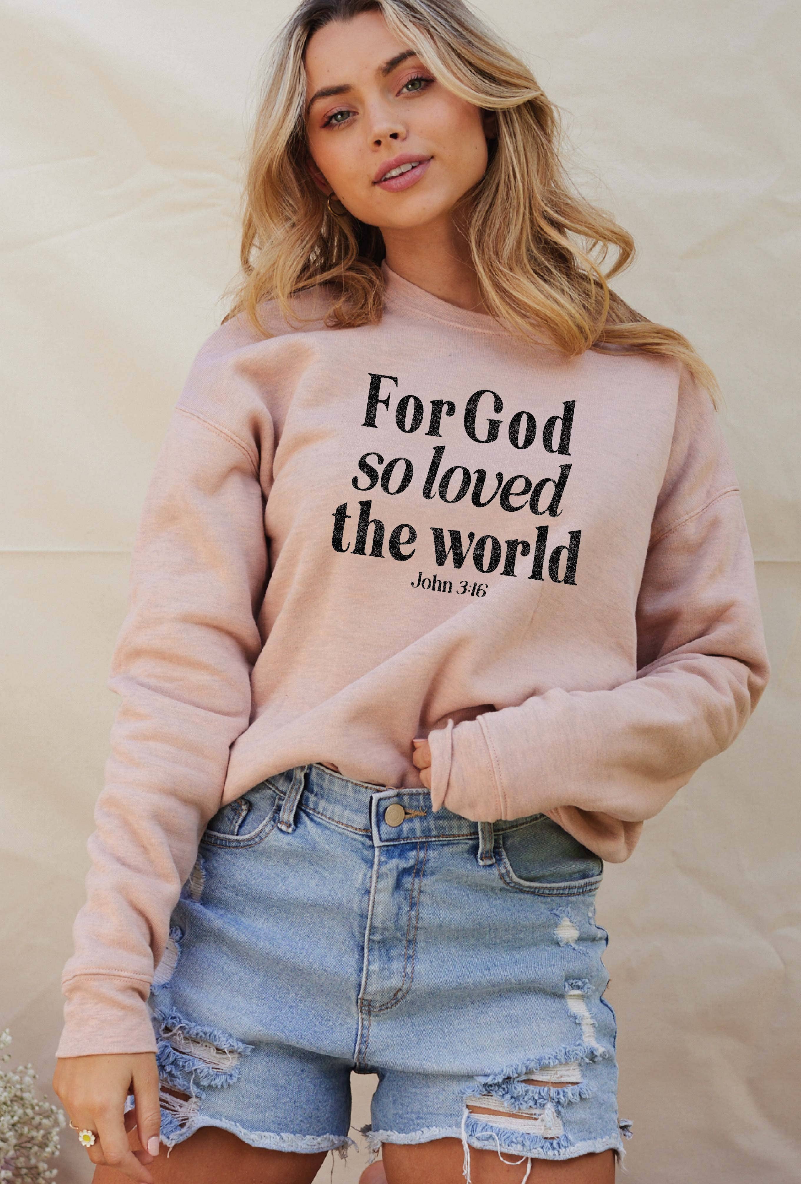 OAT COLLECTIVE - Wholesale Graphic Sweatshirt - Women's - FOR GOD SO LOVED THE WORLD Graphic Sweatshirt13