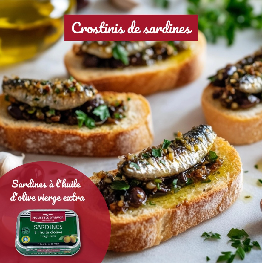 Gourmet Food Solutions, Inc. - Vente Poissons en conserve - Sardines entières Mouettes d'Arvor à l'huile d'olive extra vierge2