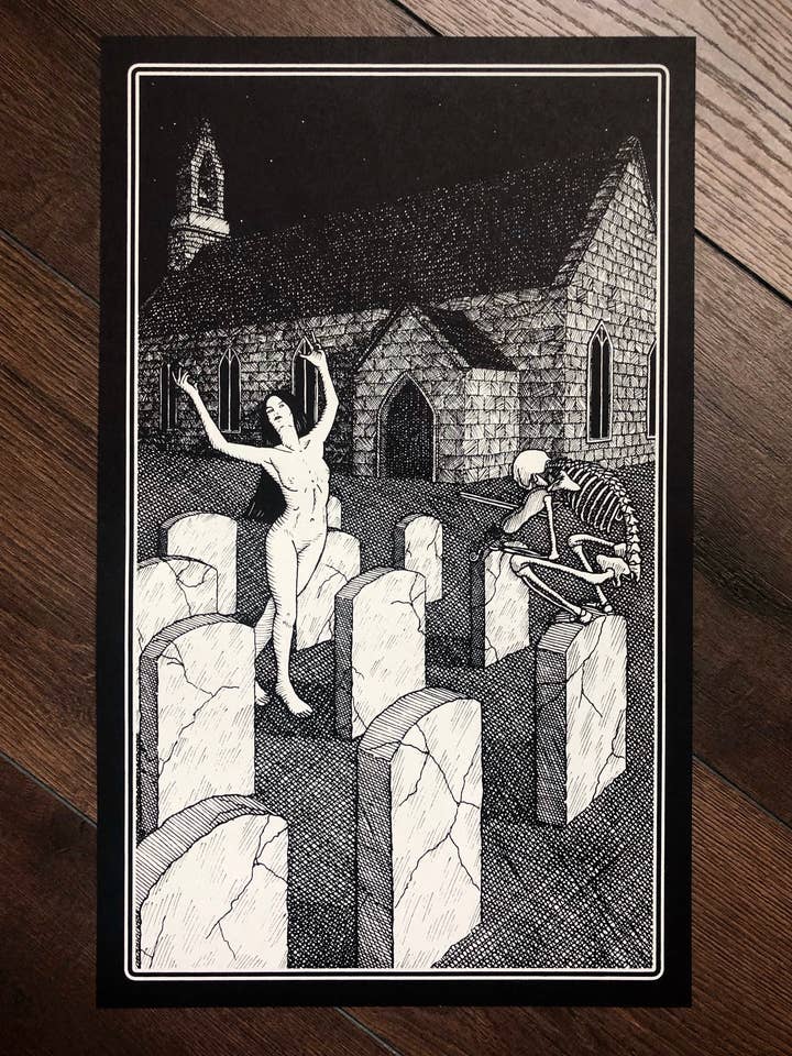 Fiddler and the Maiden screen print for wholesale by Leviathan Artworks