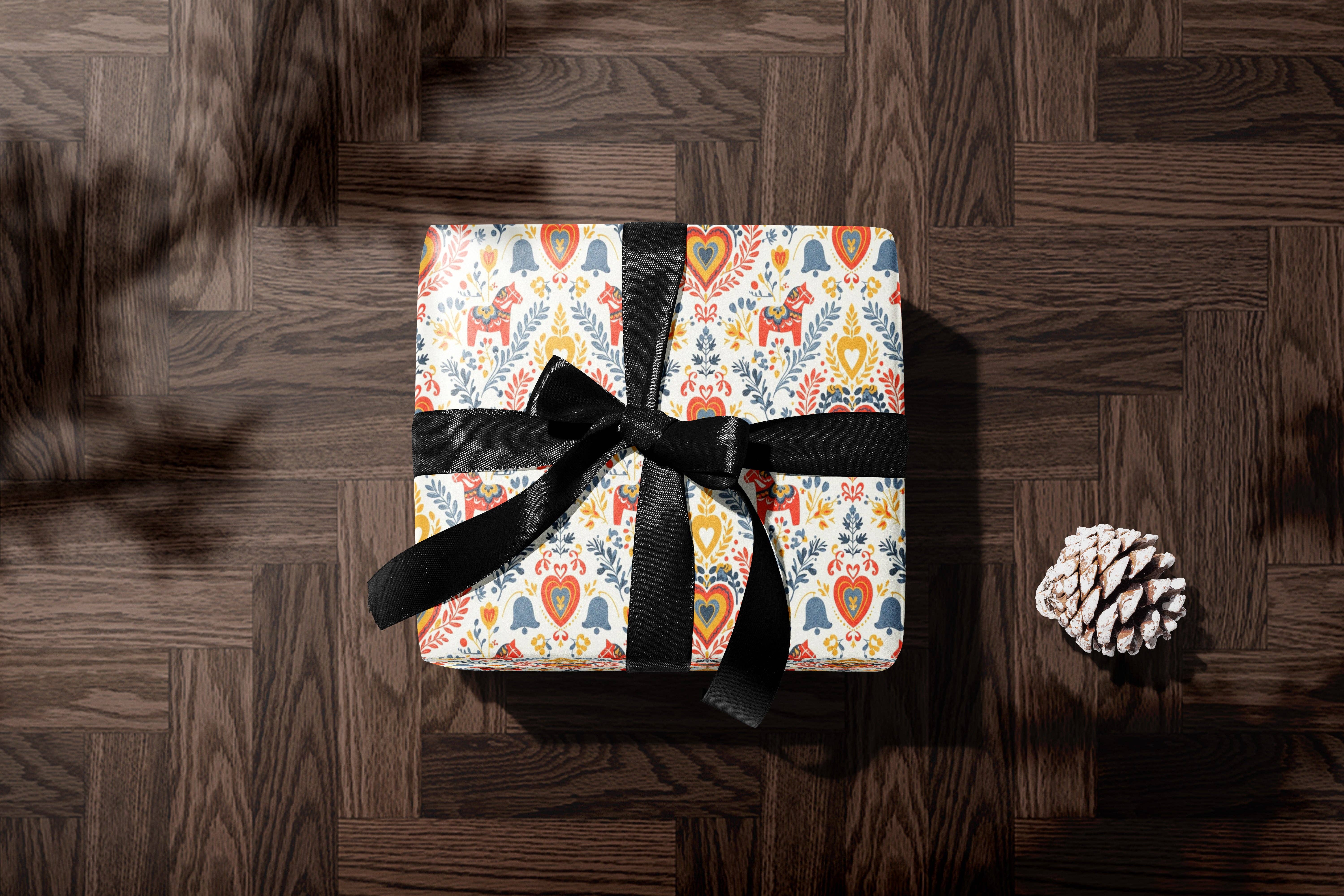 MagicMerchEmporium - Vente Rouleau de papier cadeau - Papier cadeau cheval de Dalécarlie4