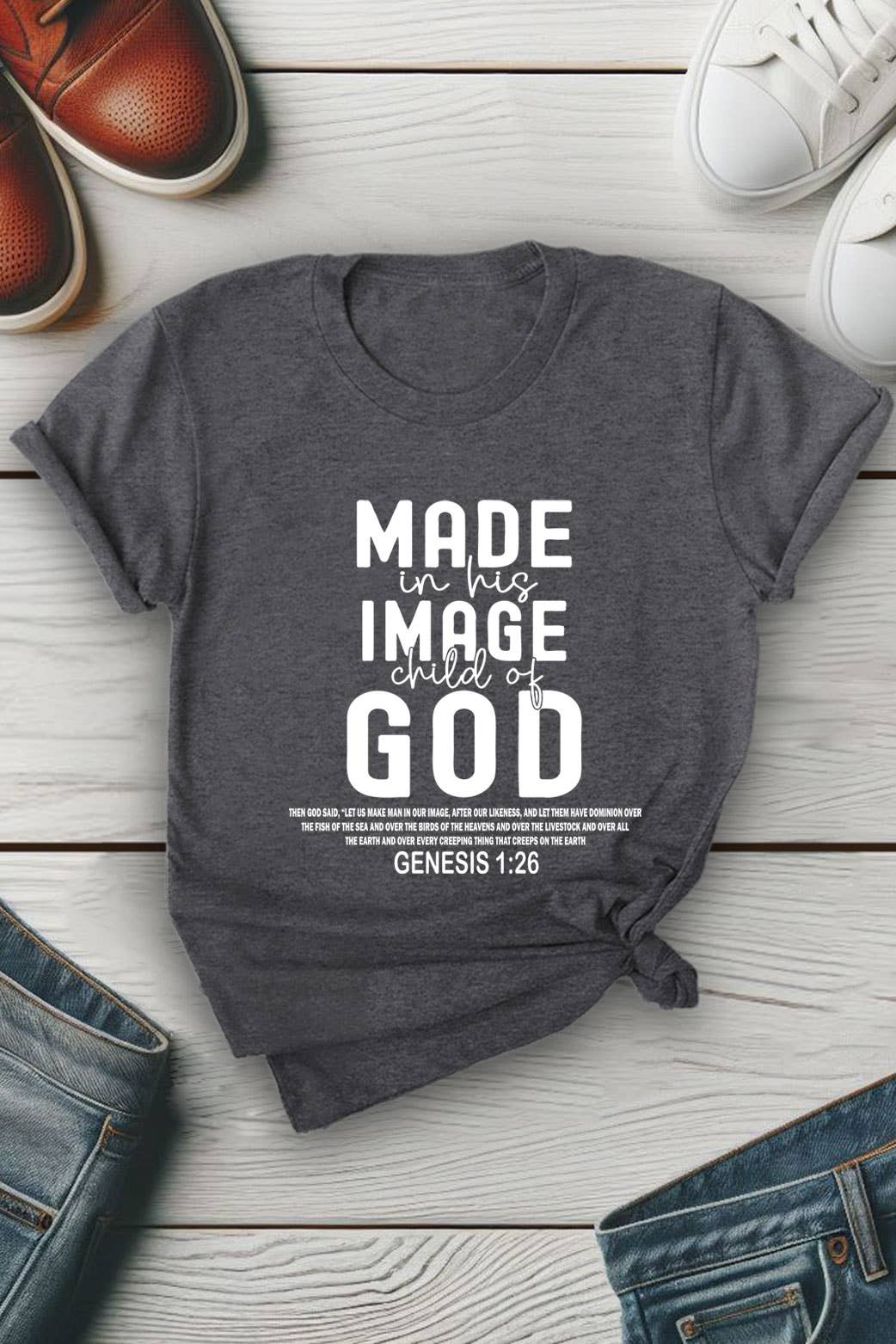 Top Avenue - Wholesale Screen Printed T-Shirt - Women's - Made in His Image Child Of God, Unisex Round Neck T-Shirt2