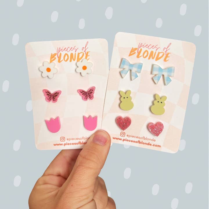 Acryl Lente Stud Set Oorbellen voor wholesale door Pieces of Blonde