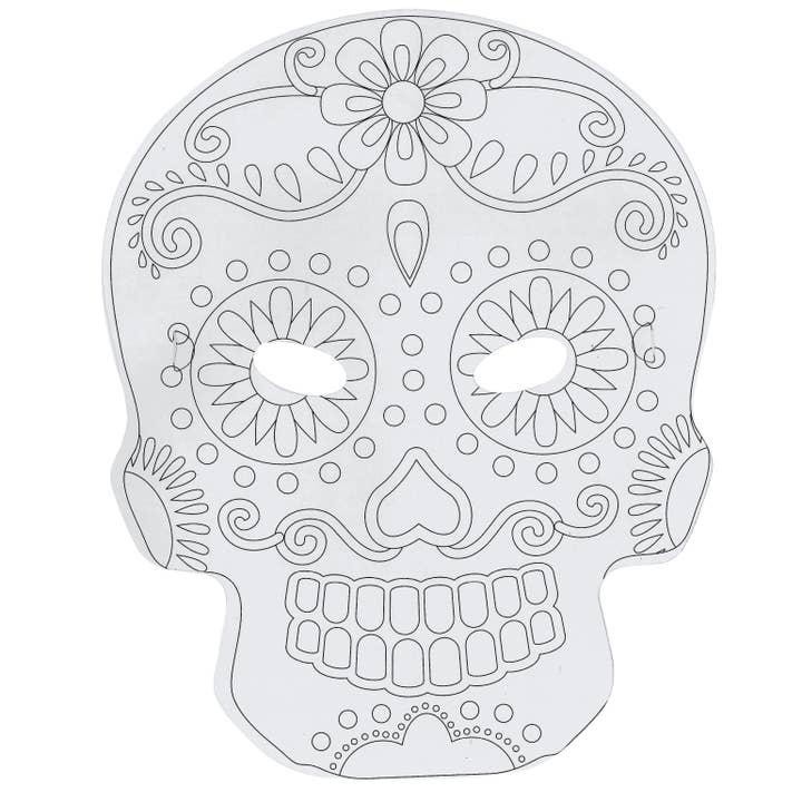 Graine Créative - Wholesale Craft Supplies - BAG OF 6 CARDBOARD FLAT MASKS - MEXICAN HEAD 250G/M25