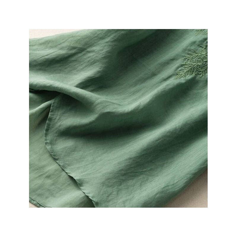 FurDecoration - Wholesale Blouse - Women's - Breathable Loose Fit V-Neck Embroidered T-Shirt5