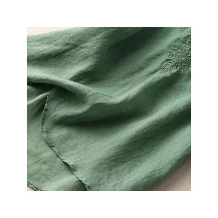 OceanusSwim - Wholesale Blouse - Women's - Loose Thin V-Neck Embroidered Breathable T-Shirt5