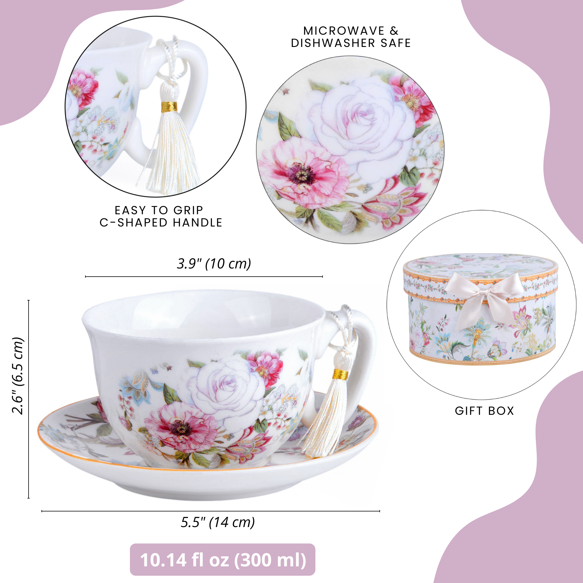 STP - Wholesale Tea Set - Dream Garden Porcelain Cup and Saucer Set in Gift Box1