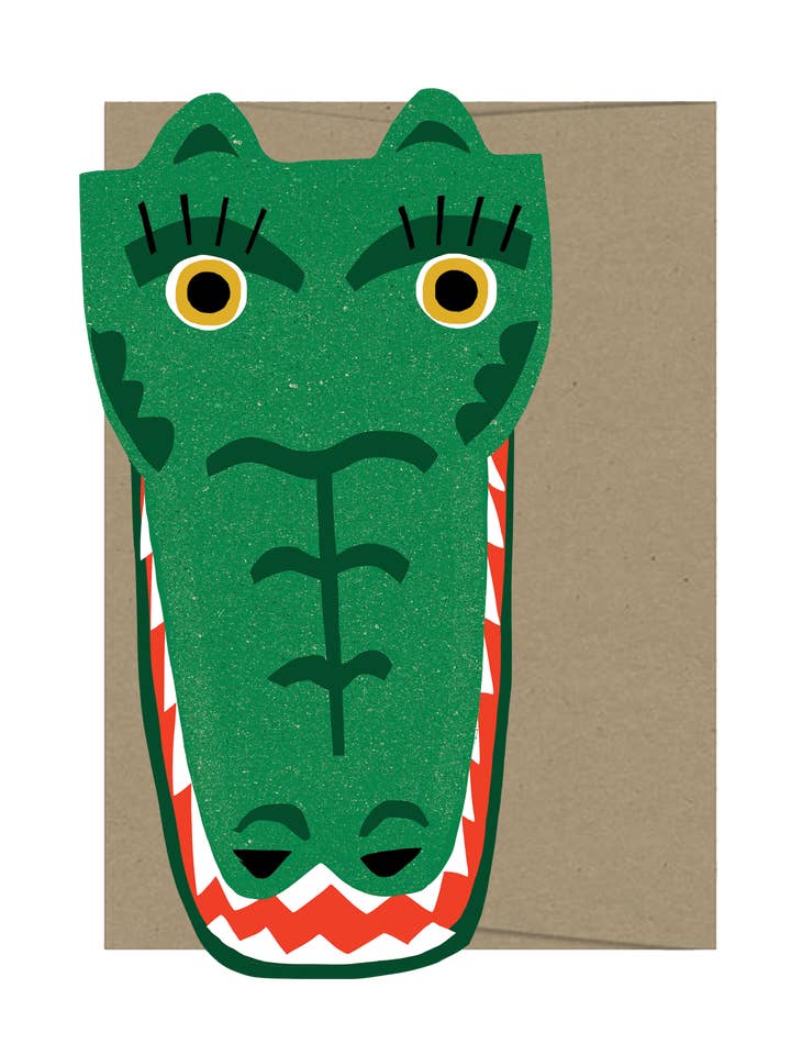 Crocodile Die Cut Card - Wild Bunch Collection for wholesale by Isatopia