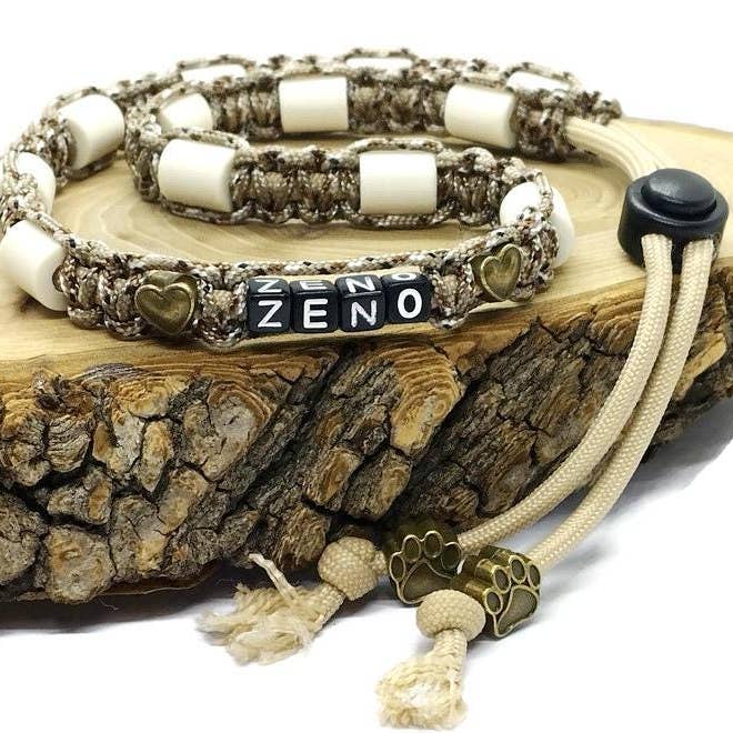 Coleira para cão anti-carrapatos largura 1cm em cerâmica EM | Trela Laissedewouf camuflagem ajustável por atacado de Laisse de wouf