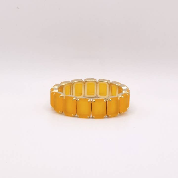 Elastic Lux Octagonal Stones Bracelets Sat & Sat Mix - T for wholesale by QUÉ MÁS JEWELS