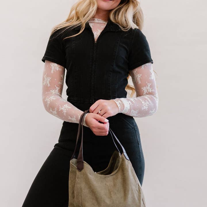modern and chic - Wholesale Shoulder Bag - Women's - Anniston Canvas Hobo Bag