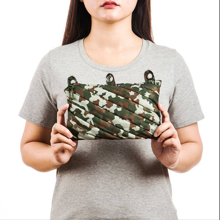 ZIPIT - Wholesale Pencil Case/Pouch - ZIPIT Colorz 3 Ring Binder Pencil Pouch, Camo Green