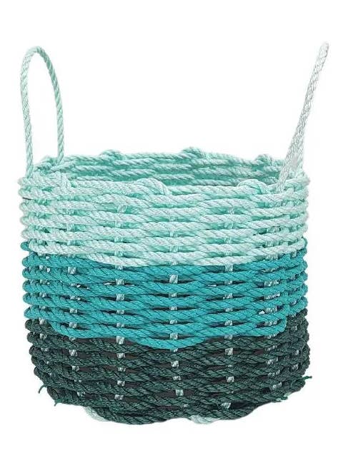 Lobster Rope Storage Basket Hunter Green, Teal, Seafoam for wholesale by Little Salty Rope
