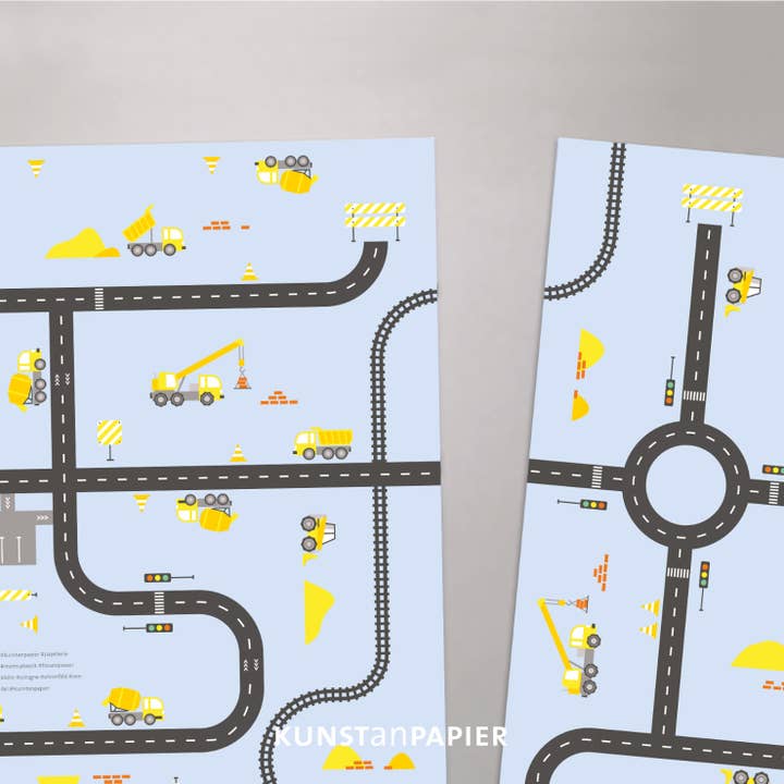 Kunst an Papier – wholesale Flat wrap – Gift wrap construction site Bob