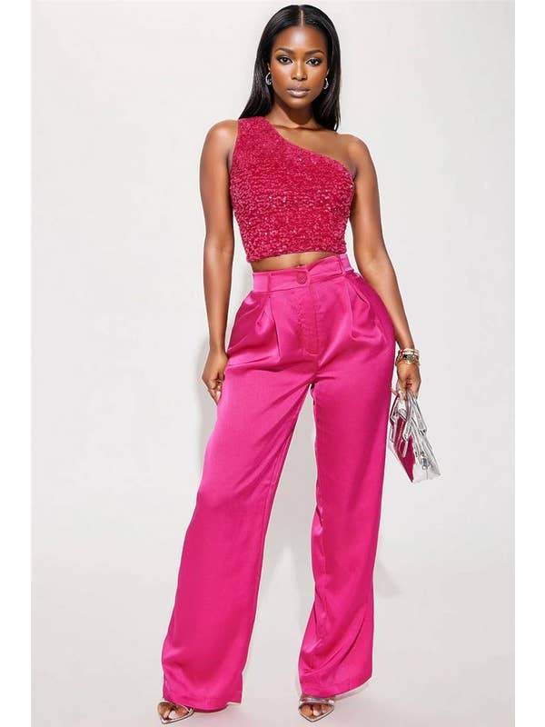 5besties inc - Venta al por mayor Pantalones - Mujer - Pantalones anchos de satén7