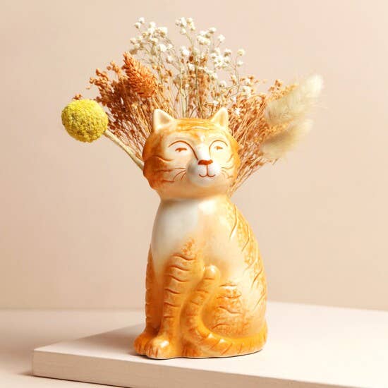 Lisa Angel - Wholesale Vase - Tigger the Orange Cat Vase