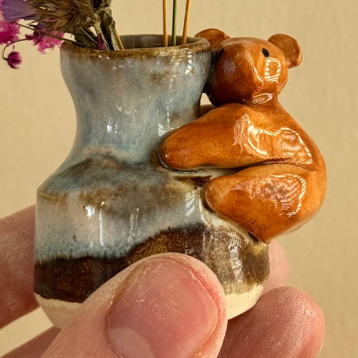 Mini Ceramic Bear Vase for wholesale by Art by Ellice
