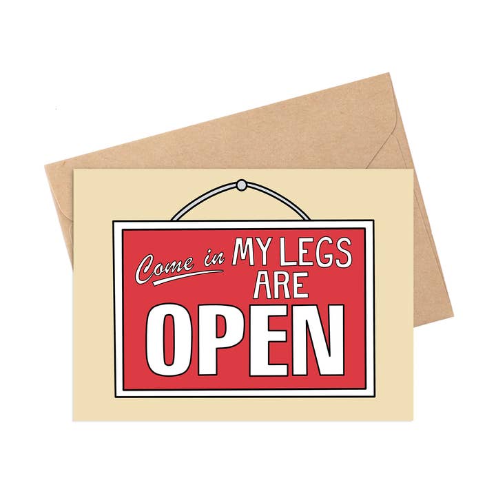 Legs Are Open Valentine's Day Card for wholesale by Siyo Boutique