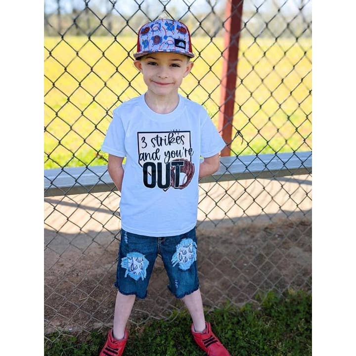 Maglietta da baseball 3 Strikes per la vendita all'ingrosso da parte di Rockin’ 5A Apparel