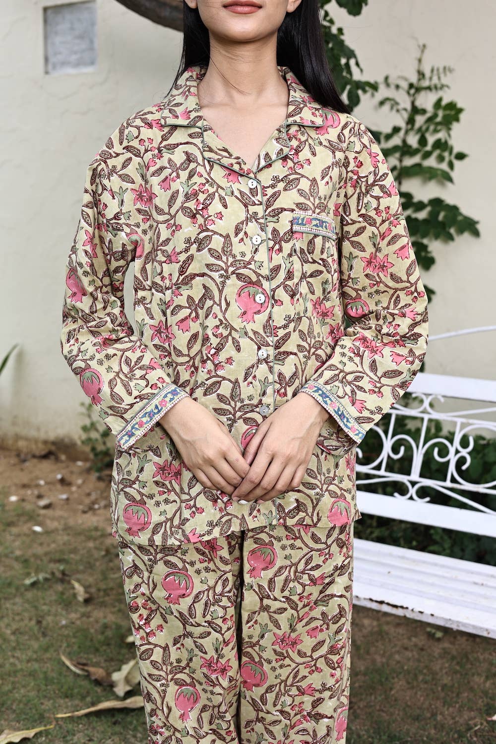 The Fox and The Mermaid - Wholesale Sleepwear Set - Women's - Women's Block Printed Pajamas- 3 Piece Set4