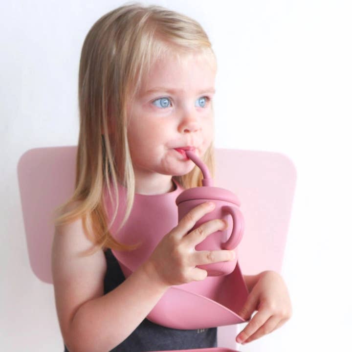 Sippy Cup with Straw, Spill-Proof & Anti-Stain - Dusty Teal for wholesale on Faire