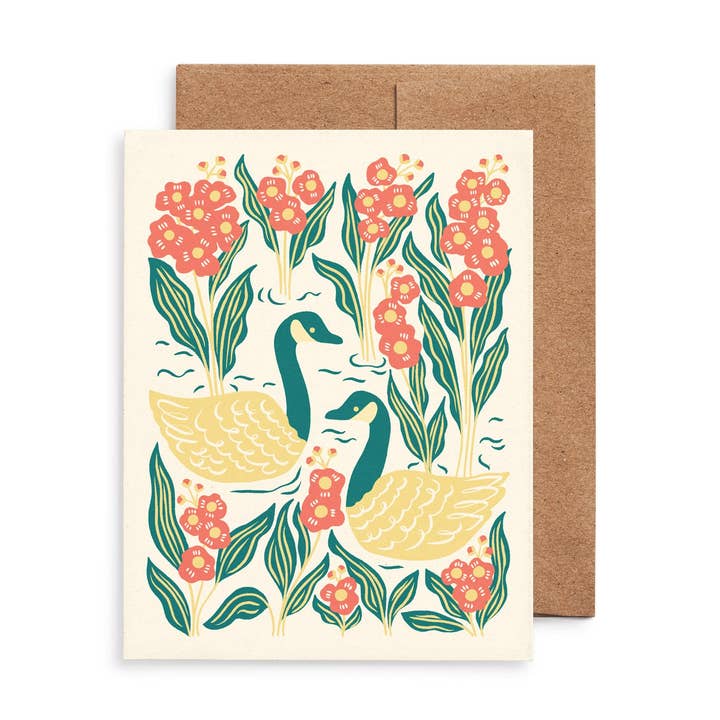 Nuthatch Studio - Wholesale Christmas Card - Geese Holiday Greeting Card: Original Christmas Art0