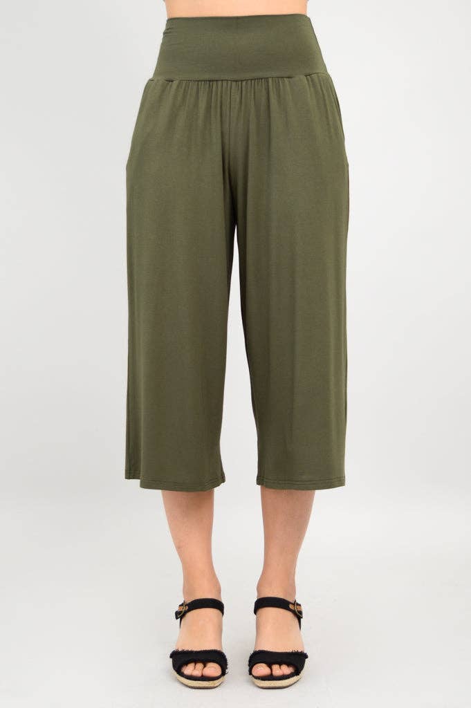 Blue Sky Clothing Co LLC - Wholesale Pants - Women's - Gaylene Capri, Khaki, Bamboo1