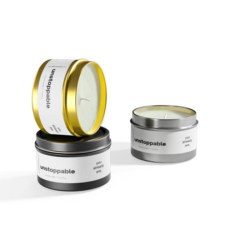 Belief Statements - Wholesale Travel Candles - Unstoppable Tin Candles