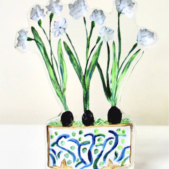 Jeanne Player Fine Art - Wholesale Decorative Tabletop Object - Paperwhites Acrylic Art Block9