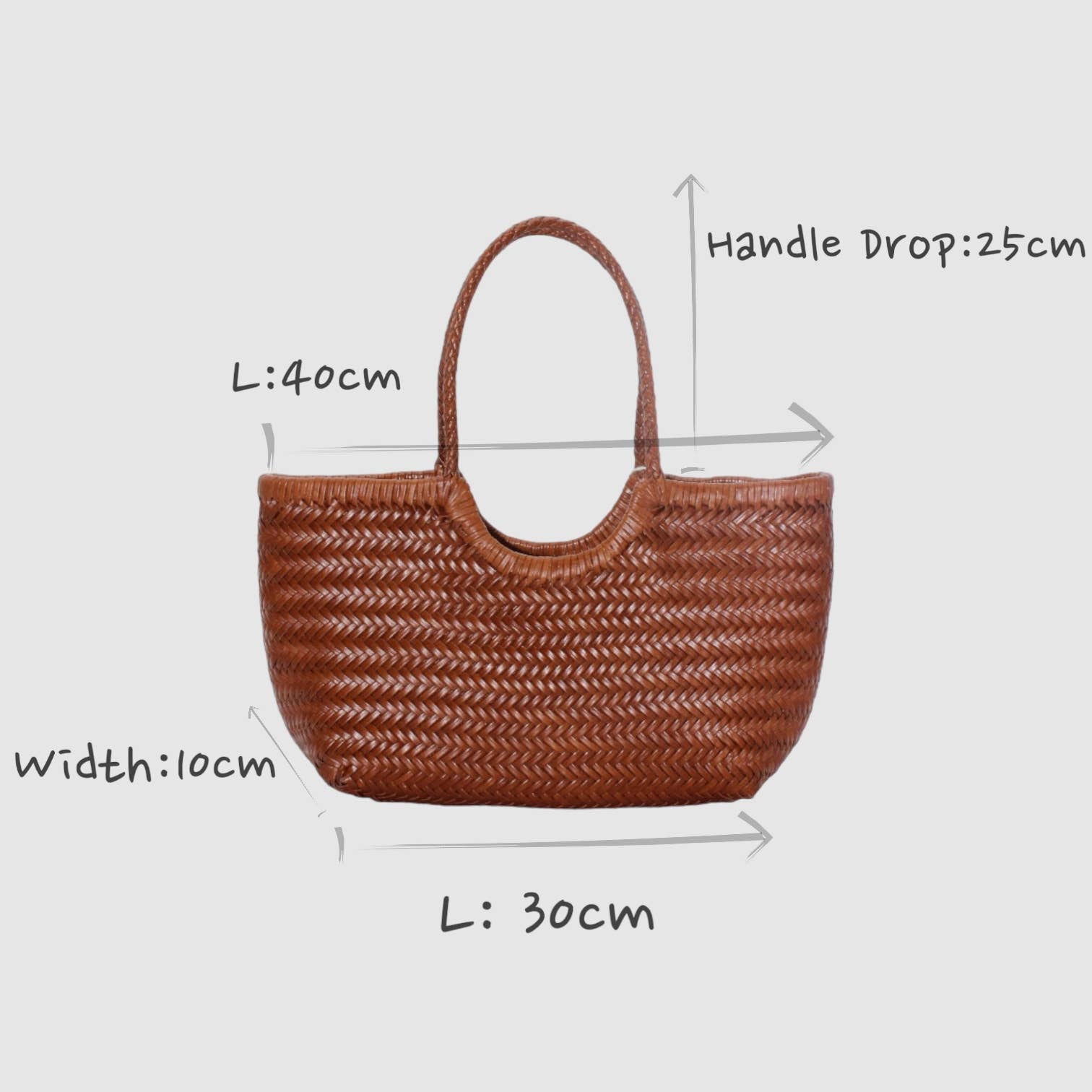 Sook Stainable - Vente Tote bag – femme - Carmel - Sac fourre-tout en cuir en U tissé à la main5