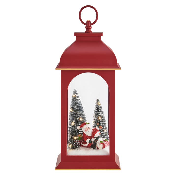 Danya B - Wholesale Christmas Decoration - Danya B. Tabletop Red Christmas Santa Winter Scene Lantern5