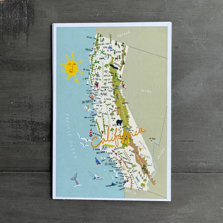 Carte de correspondance Californie avec enveloppe pour la vente par Galleyware